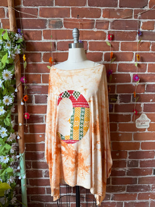 OOAK Spring Collection - Callisto Kantha Crescent Moon Tunic Poncho Top