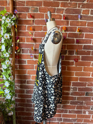 Sale - Size Large Upcycled Daisy Nirvana Overalls Dress
