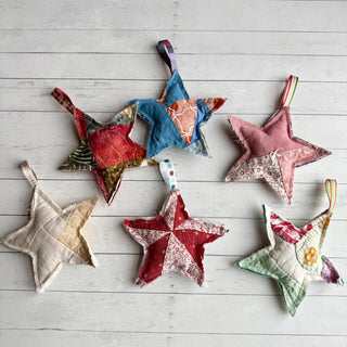 OOAK Quilted Star Ornament- Small Business Made in the USA