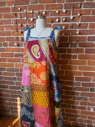 Patchwork Kantha Solstice Midi Dress