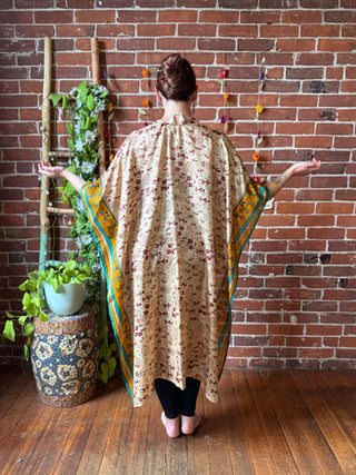 Summer Dreams 100% Silk Poncho Robe- Fair Trade Made