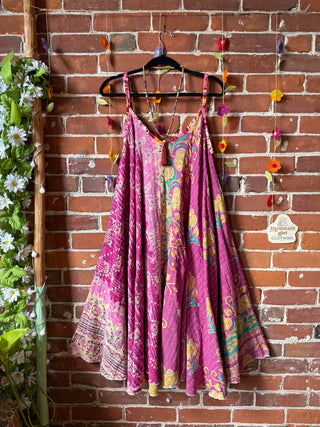 Coffee In The Morning Midi Kantha Summer Dress With Pockets - Fits up to 2X