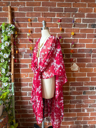 Summer Dreams 100% Silk Poncho Robe- Fair Trade Made