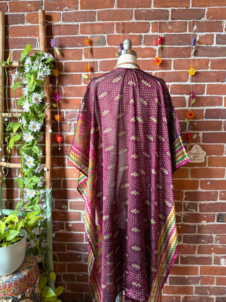 Summer Dreams 100% Silk Poncho Robe- Fair Trade Made