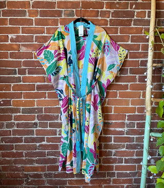 Size Medium Upcycled Journey Inspired Botanical Kimono