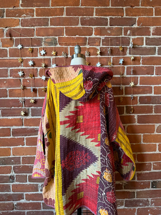 Willow Reversible Kantha Hooded Patchwork Jacket