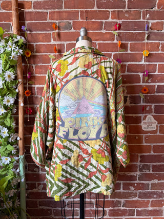 OOAK Summer Collection - Upcycled  Pink Floyd Inspired Vintage Kantha Jacket