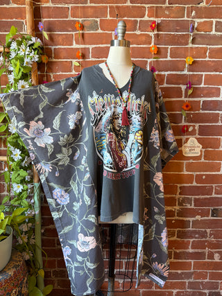 OOAK Summer Collection- Upcycled Stevie Nicks Inspired Poncho Hi Lo Tee