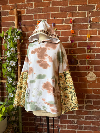 OOAK Summer Collection- Upcycled Luna Butterfly Bell Sleeve Hoodie  - Size M/L