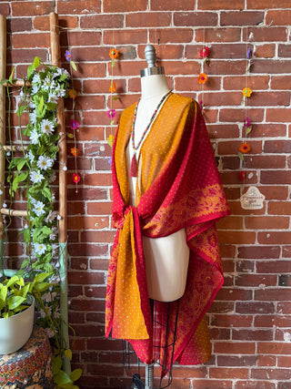 Summer Dreams 100% Silk Poncho Robe- Fair Trade Made
