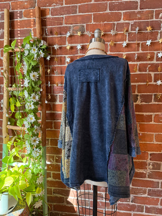 OOAK Winter Collection - Upcycled Flower Patch Patchwork Poncho Style Top 🌼