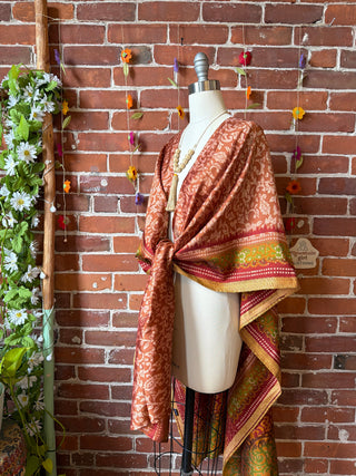 Summer Dreams 100% Silk Poncho Robe- Fair Trade Made