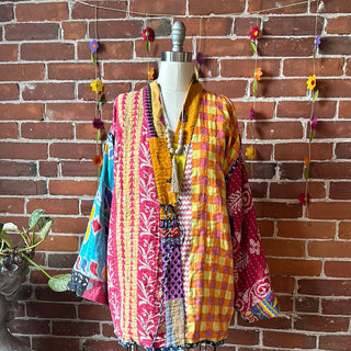 Solstice Reversible Kantha Kimono Patchwork Jacket