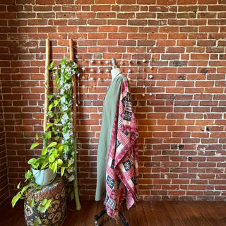 OOAK Autumn Collection - Upcycled Button Up Kantha Poncho Duster Kimono / Dress