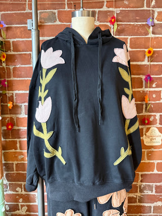 Good Vibes Artisan Bloom Floral Hoodie Sweatshirt