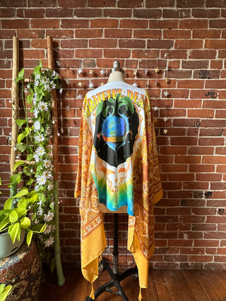 OOAK Autumn Collection - Grateful Dead Inspired Boho Hi Lo Poncho Top