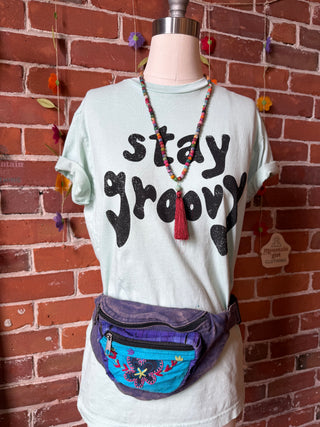 Stay Groovy Mineral Wash TShirt -Multiple Sizes/Colors Available