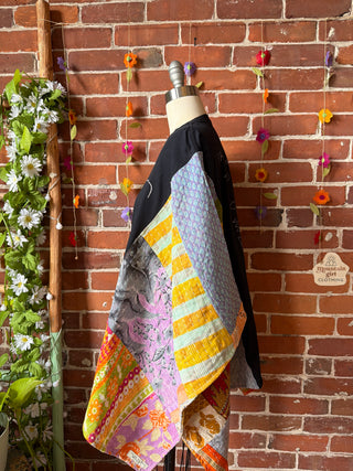 OOAK Summer Collection- Upcycled Paul McCartney Tour 2016 Inspired Kantha Poncho Tee