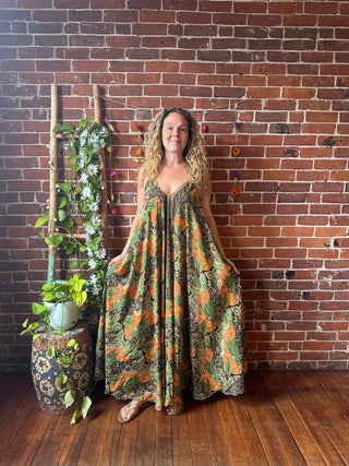 Delphia Recycled Sari Dress w/ Pockets