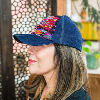 Mystery Print Huipile Embroidered Hat - One of A Kind - Fair Trade Made