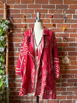 OOAK Summer Collection - Upcycled The Rolling Stones inspired Vintage Kantha Jacket