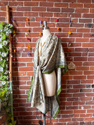 Summer Dreams 100% Silk Poncho Robe- Fair Trade Made