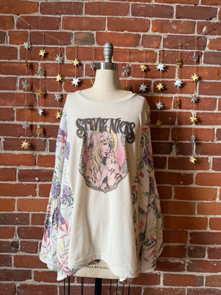 Stevie Nicks Inspired Mystical Botanical Flowy Bell Sleeve Top