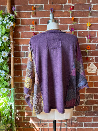 OOAK Summer Collection - Upcycled Peace Patch Patchwork Poncho Style Top