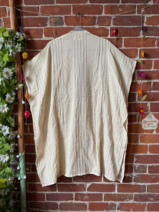 Silver Moon Cotton Woven Tassel Wrap Kimono Robe