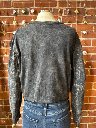 Cotton Mushroom Peace Sign Mineral Wash Cropped Tee