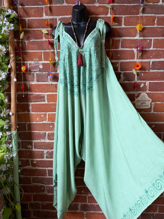 Oh So Flowy Festival Embroidered Jumpsuit Fits - Fair Trade Made -Multiple Colors