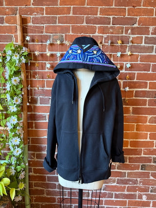OOAK Winter Collection- Size Small Upcycled Grateful Dead Inspired Zip up Hoodie