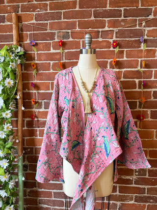 Reversible Nova Kantha Bell Sleeve Wrap Top