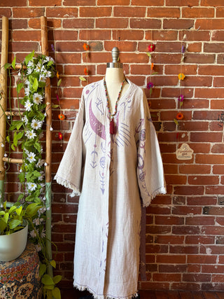 Lavender Eye+Moon 100% Cotton Kimono Robe  - Fair Trade Made