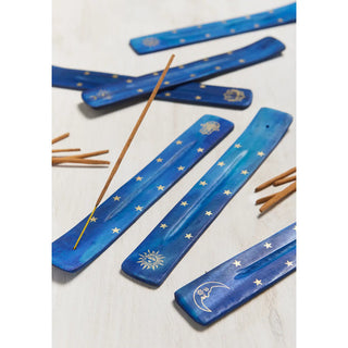 Sustainable Mango Wood Celestial Blue Incense Holder