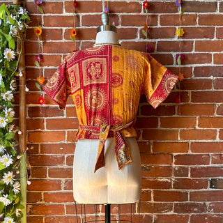 Nova Kantha Short Sleeve Wrap Top