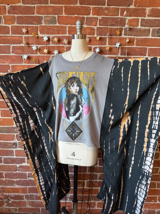 Upcycled Stevie Nicks Prism Tie Dye Hybrid Hi Lo Top