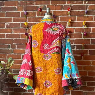 Solstice Reversible Kantha Kimono Patchwork Jacket