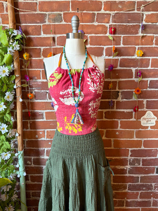 Size 0-12 In Bloom Reversible Kantha Halter Top