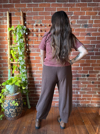 OOAK Winter Collection-  Size Medium Patchwork Cropped Barrel Cut Lounge Pants