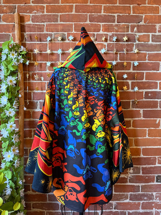 OOAK Autumn Collection - Upcycled Grateful Dead Inspired Mix Fabric Bell Sleeve Robe