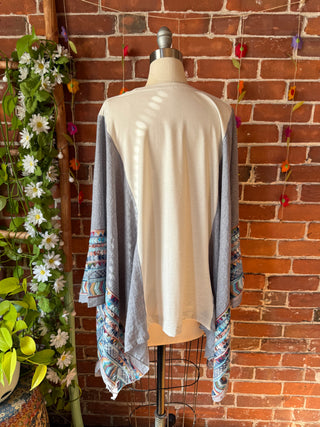 OOAK Autumn Collection-Upcycled Fleetwood Inspired Embroidered Poncho Top