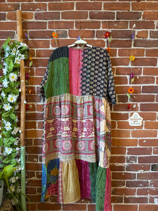 Coffee In The Morning Kantha Dress - Fits up to 3X