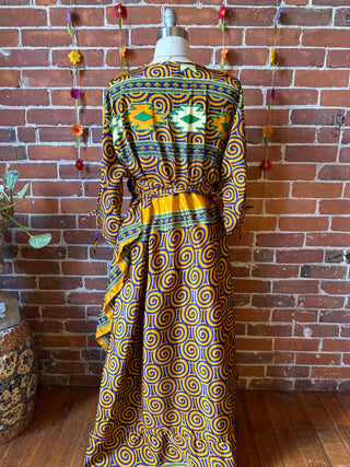 Size 8-20 Upcycled Sari Wrap Dress