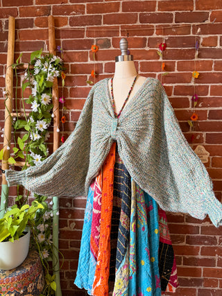 Moonlit Meadow Two-Way Sweater - Butterfly Style Knit Pullover