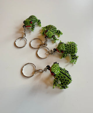 Green Froggie Beaded Keychains Fair Trade Made