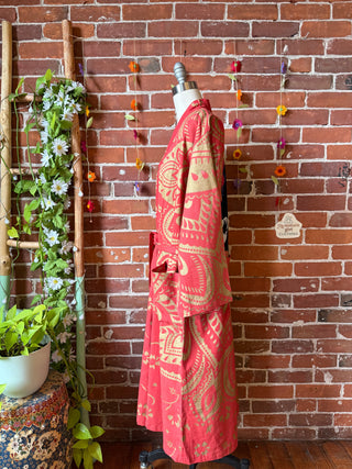 KISS Inspired Long Tapestry Robe Kimono w/ Pockets + Belt - Fair Trade Made