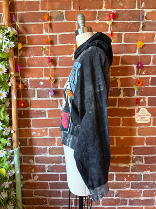 Good Things Take Time Mushroom Cropped Hoodie Sweatshirt - Fair Trade Made - 100% Cotton