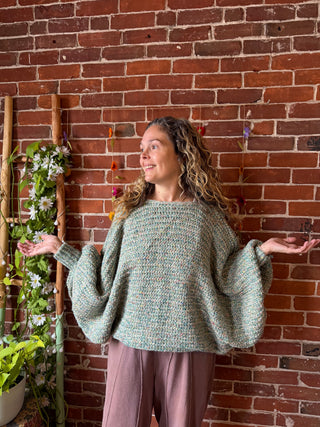 Moonlit Meadow Two-Way Sweater - Butterfly Style Knit Pullover