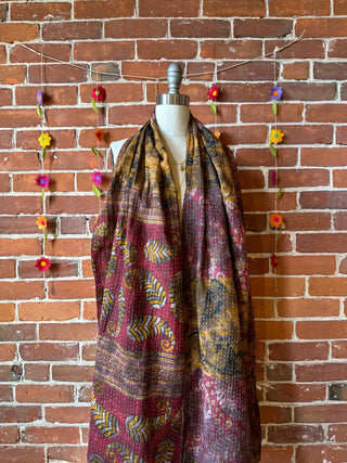 One of A Kind Upcycled Kantha Scarf